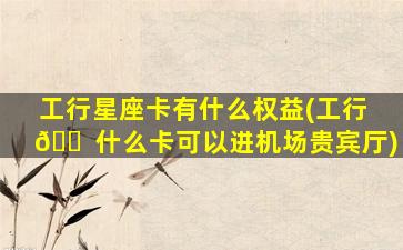 工行星座卡有什么权益(工行 🐠 什么卡可以进机场贵宾厅)
